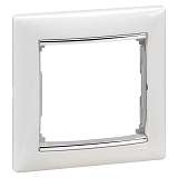 Рамка 1-постовая Legrand Valena белая/серебряный штрих 770491