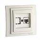 Розетка компьютерная RJ45 Mono Electric Despina/ Larissa 6 кат слоновая кость 500-000105-125 - фото №1