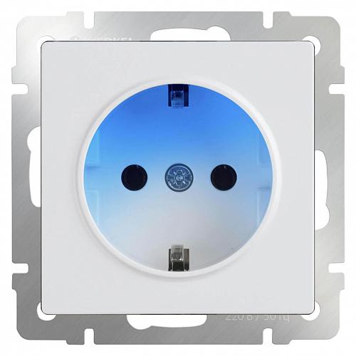 Розетка с заземлением и подсветкой Werkel белая WL01-10-03 4690389128516