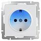 Розетка с заземлением и подсветкой Werkel белая WL01-10-03 4690389128516 - фото №1