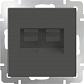 Розетка Werkel телефонная RJ-11 и Ethernet RJ-45 серо-коричневая WL07-RJ11+RJ45 4690389054105 - фото №1