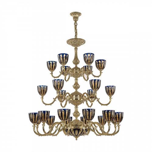 Подвесная люстра Bohemia Ivele 72101P/12+6+6/360/3d G P1 U Amber-Blue/H-1H