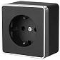Розетка с заземлением Werkel Gallant черный/хром WL15-02-01 4690389130243 - фото №1