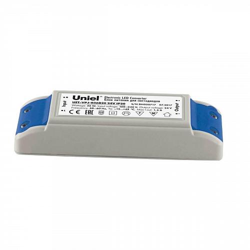 Блок питания (UL-00002436) Uniel 24V 36W IP20 1,5A UET-VPJ-036B20 24V IP20