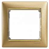 Рамка 1-постовая Legrand Valena матовое золото 770301