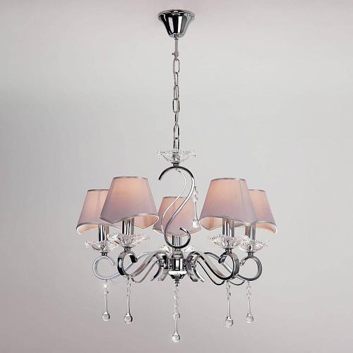 Подвесная люстра Eurosvet 10085/5 хром/прозрачный хрусталь Strotskis