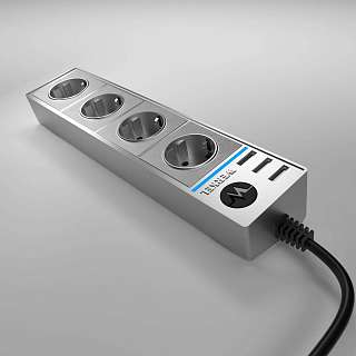 Удлинители и сетевые фильтры серебристого цвета