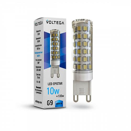 Лампа светодиодная Voltega G9 10W 4000К прозрачная VG9-K1G9cold10W 7039