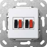 Аудиорозетка 2-местная Gira System 55 чисто-белый глянцевый 569303