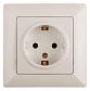 Розетка ЭРА Intro Solo Schuko 2P+E 16A 250V слоновая кость 4-202-02 Б0043313 - фото №1