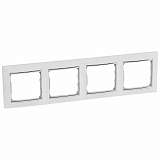 Рамка 4-постовая Legrand Valena белая/серебряный штрих 770494