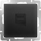 Телефонная розетка Werkel RJ-11 черный матовый WL08-RJ-11 4690389054242 - фото №1