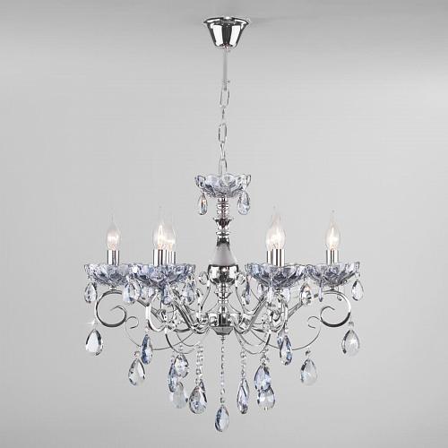 Подвесная люстра Eurosvet Escada 10109/6 хром/лазурный хрусталь Strotskis