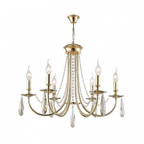 Подвесная люстра Crystal Lux Victoria SP6 Gold/Amber