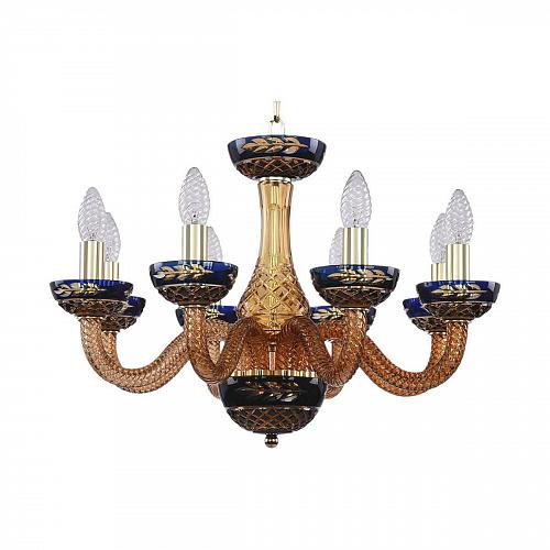 Подвесная люстра Bohemia Ivele 1308/8/195 G Am/Amber-Blue/H-1J