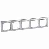 Рамка 5-постовая Legrand Valena алюминий/серебряный штрих 770355