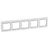 Рамка 5-постовая Legrand Valena белая/серебряный штрих 770495