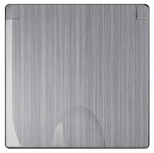 Розетка Werkel с заземлением с защитной крышкой и шторками глянцевый никель WL02-SKGSC-01-IP44 4690389119637