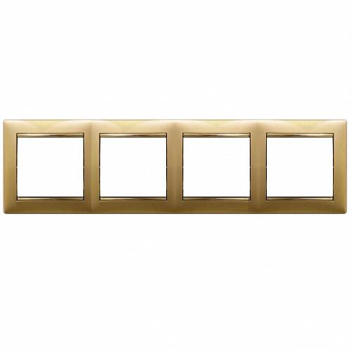 Рамка 4-постовая Legrand Valena матовое золото 770304