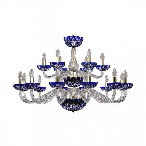 Подвесная люстра Bohemia Ivele 1308/12+6/360/2d G Cl/Clear-Blue/H-1I