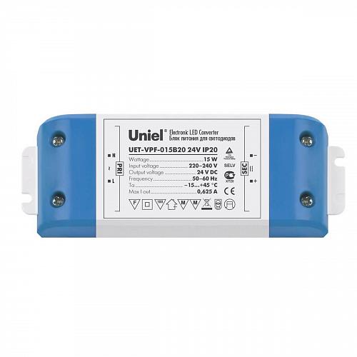 Блок питания (05831) Uniel 24V 15W IP20 0,625А UET-VPF-015B20
