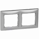 Рамка 2-постовая Legrand Valena алюминий/серебряный штрих 770352