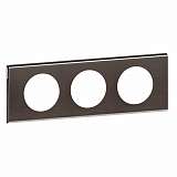 Рамка 3-постовая Legrand Celiane Corian чёрный никель 069033