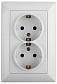 Розетка двойная ЭРА Intro Solo Schuko 2X2P+E 16A 250V белый 4-205-01 Б0043333 - фото №1