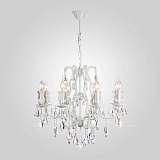 Люстра Eurosvet 10077/8 глянцевый белый/прозрачный хрусталь Strotskis