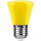 Лампа светодиодная Feron E27 1W желтая LB-372 25935 - фото №1