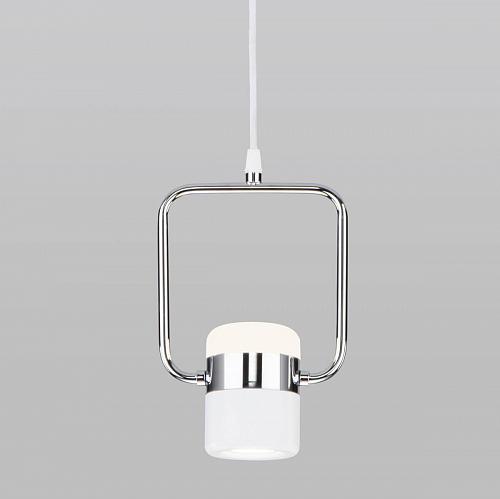 Подвесной светодиодный светильник Eurosvet Oskar 50165/1 LED хром/белый