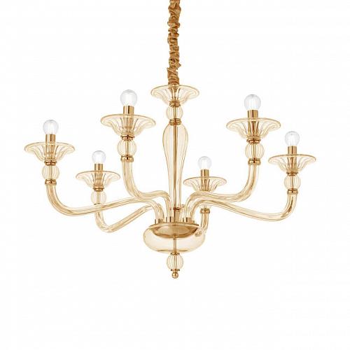 Подвесная люстра Ideal Lux Danieli SP6 Ambra 159942