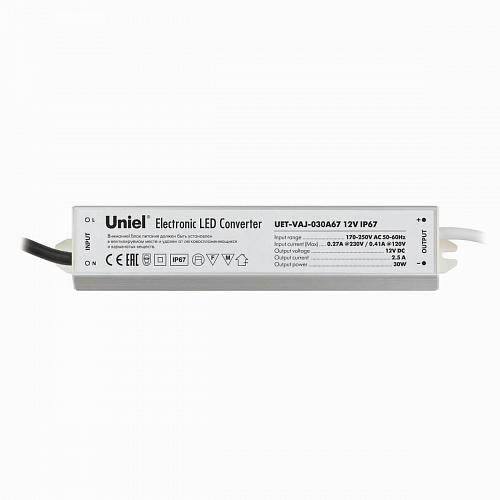 Блок питания Uniel 12V 30W IP67 2,5A UET-VAJ-030A67 10587
