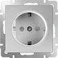Розетка Werkel с заземлением и шторками серебряный WL06-SKGS-01-IP44 4690389053900 - фото №1